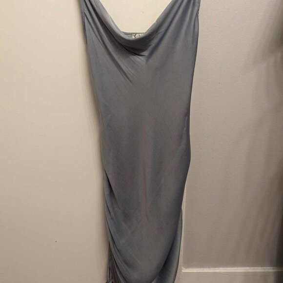 Free People Ruched Slip Dress, Greyish blue - Size S - Picture 2 of 6